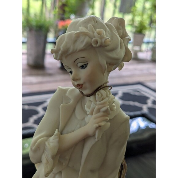 Giuseppe Armani Porcelain Figurine 10” Italy 1988 Capodimonte Girl w Wheelbarrow - Picture 5 of 16